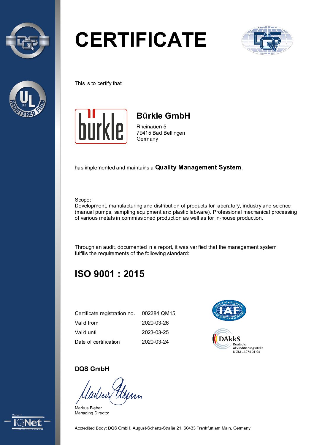 Certificati ISO - 9001